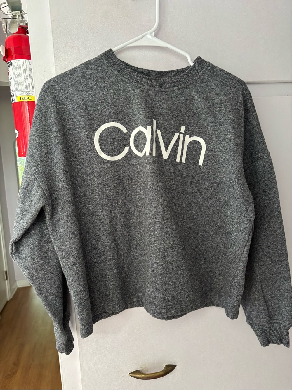 Calvin Klein Heather Gray Logo Crew Sweatshirt